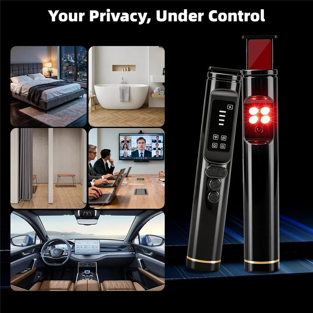 T015 Hidden Camera Detector Bug Finder RF GPS Tracker Detector Signal Scanner Anti Spy Surveillance Device - Black - 3
