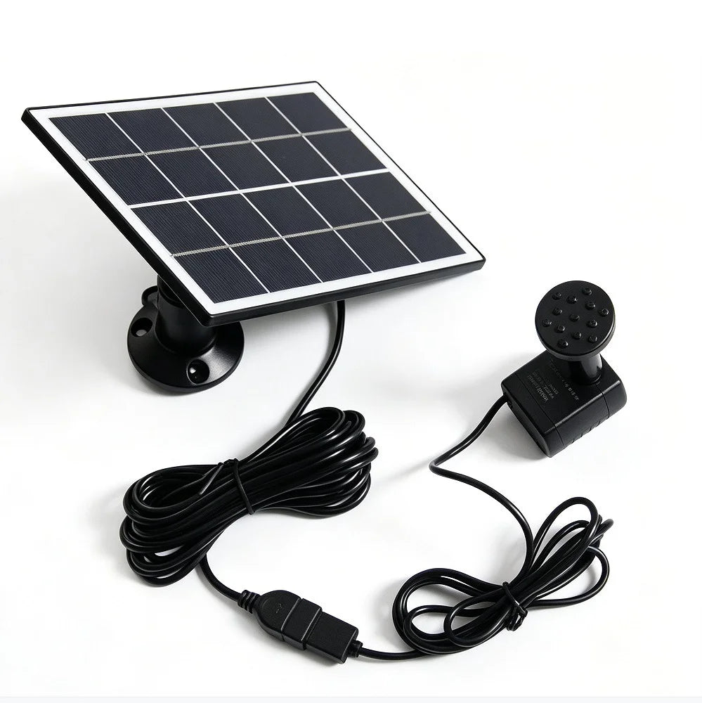 3W 5V Solar Water Pump Fountain 120L/h Outdoor Garden Pool DC Fountain with 9 Spray Nozzles - 1
