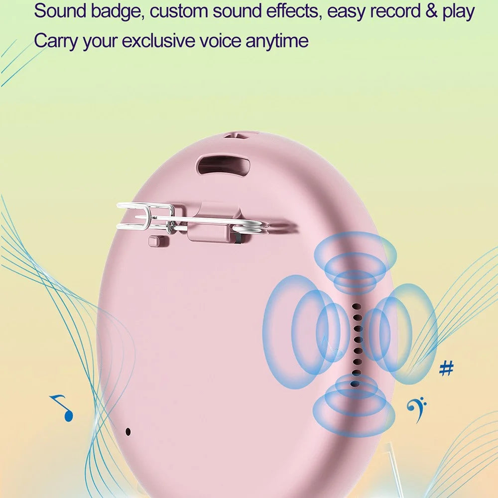 E01 1.7 Inch AI Smart Electronic Badge Bluetooth-compatible APP Anime Display Touch Screen Brooch Pin - Pink - 7