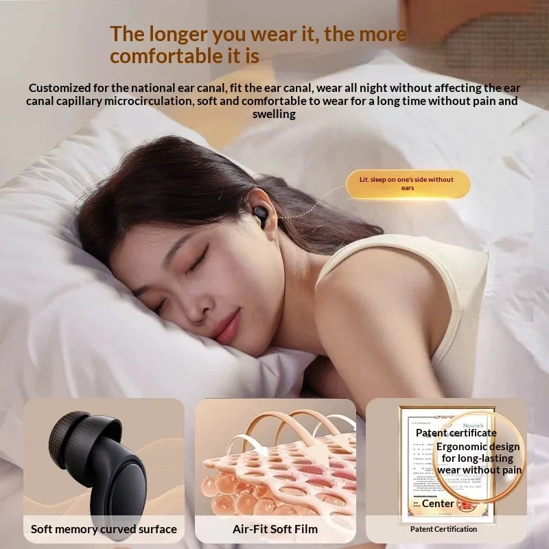 Ultra Soft Sleep Earplugs -50dB Noise Reduction Sleeping Ear Plugs for Sleep Study Work - Black - 3