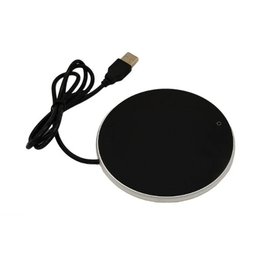 RY-008 USB Mug Warmer Cup Warmer Gravity Sensor 3-Level Temperature Control Coaster for Coffee Tea - Silver - 1