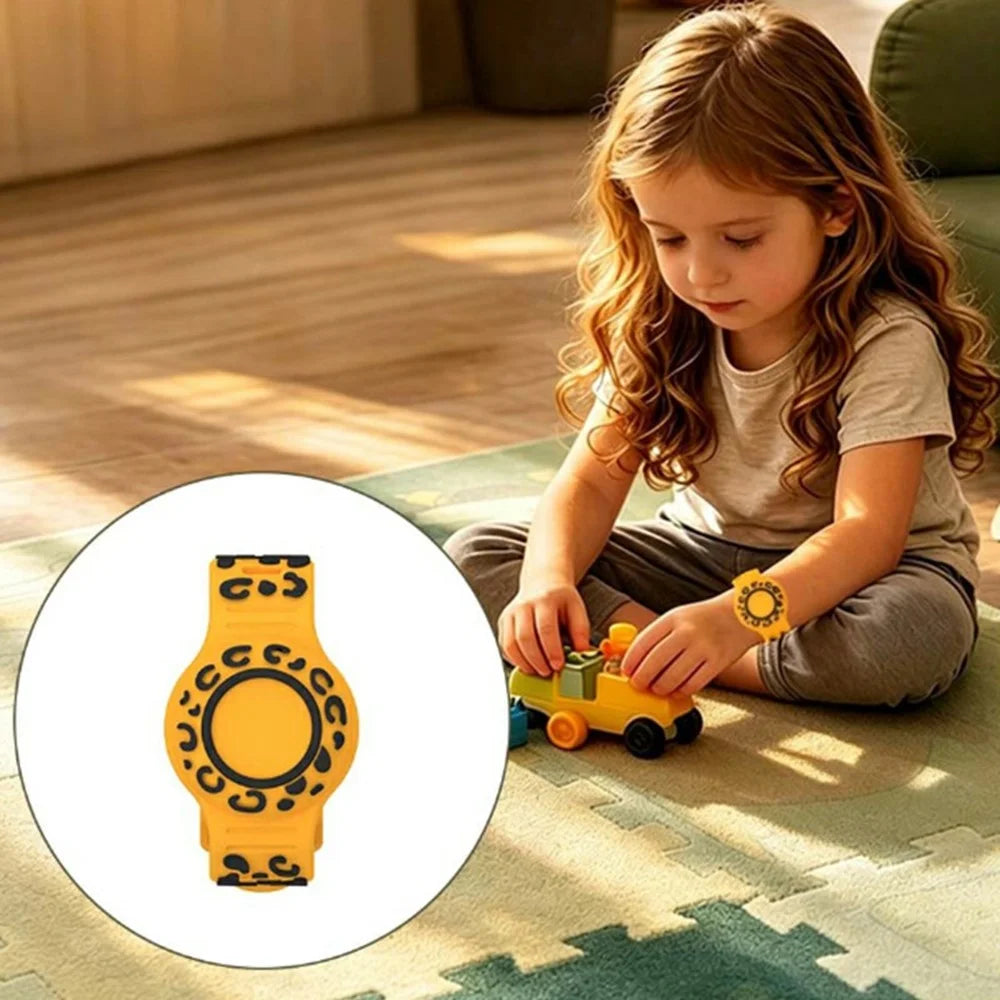 Silicone Band for AirTag (2nd Generation) / AirTag Cartoon Waterproof Wristband Tracker Protective Case - Leopard Print - 5
