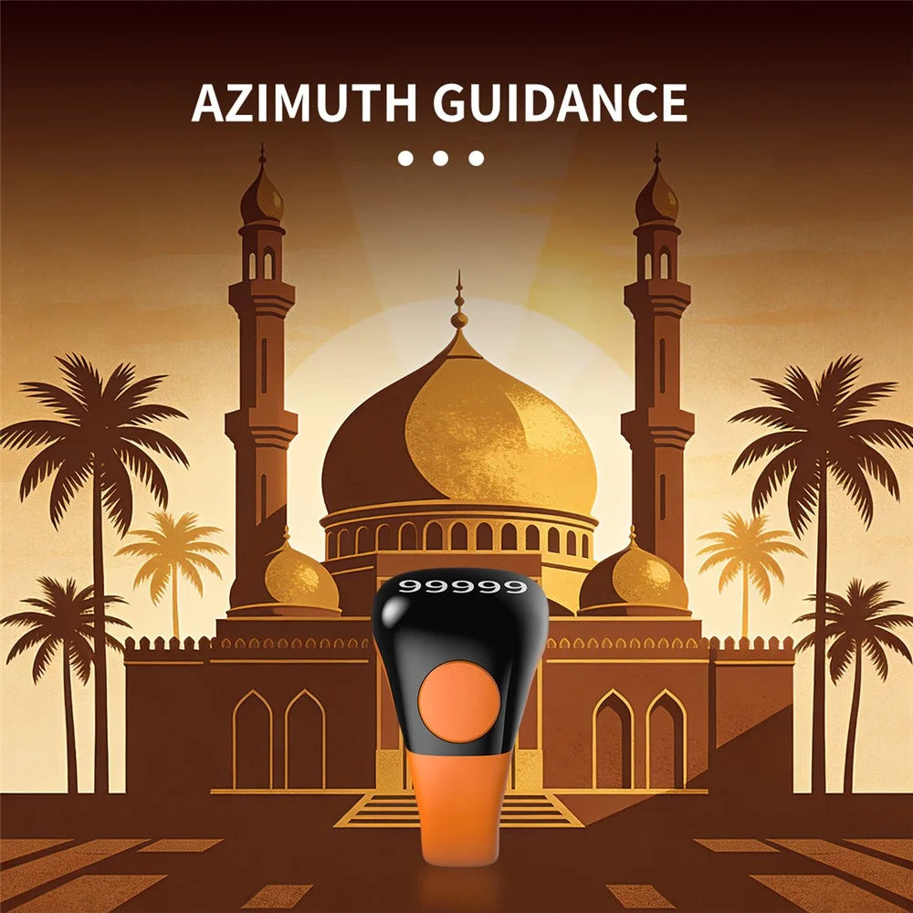 D02 Tasbih Zikr Smart Ring 5-Digit Waterproof Digital Counter with Adhan Reminder - Black - 7