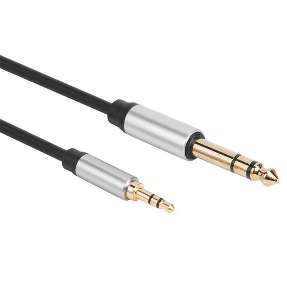 1m 3.5mm to 6.35mm/6.5mm Male to Male Gold Plated Plug Aux Adapter Audio Cable - 1