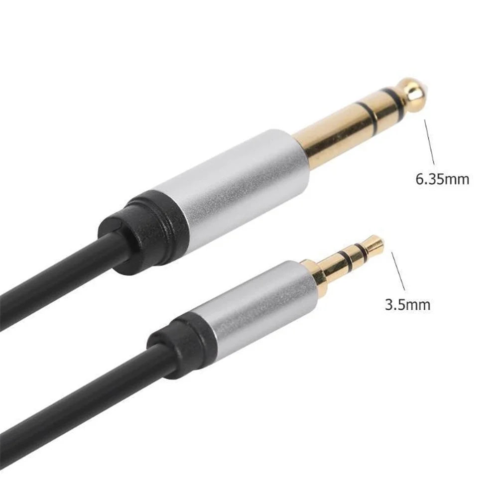 1m 3.5mm to 6.35mm/6.5mm Male to Male Gold Plated Plug Aux Adapter Audio Cable - 3