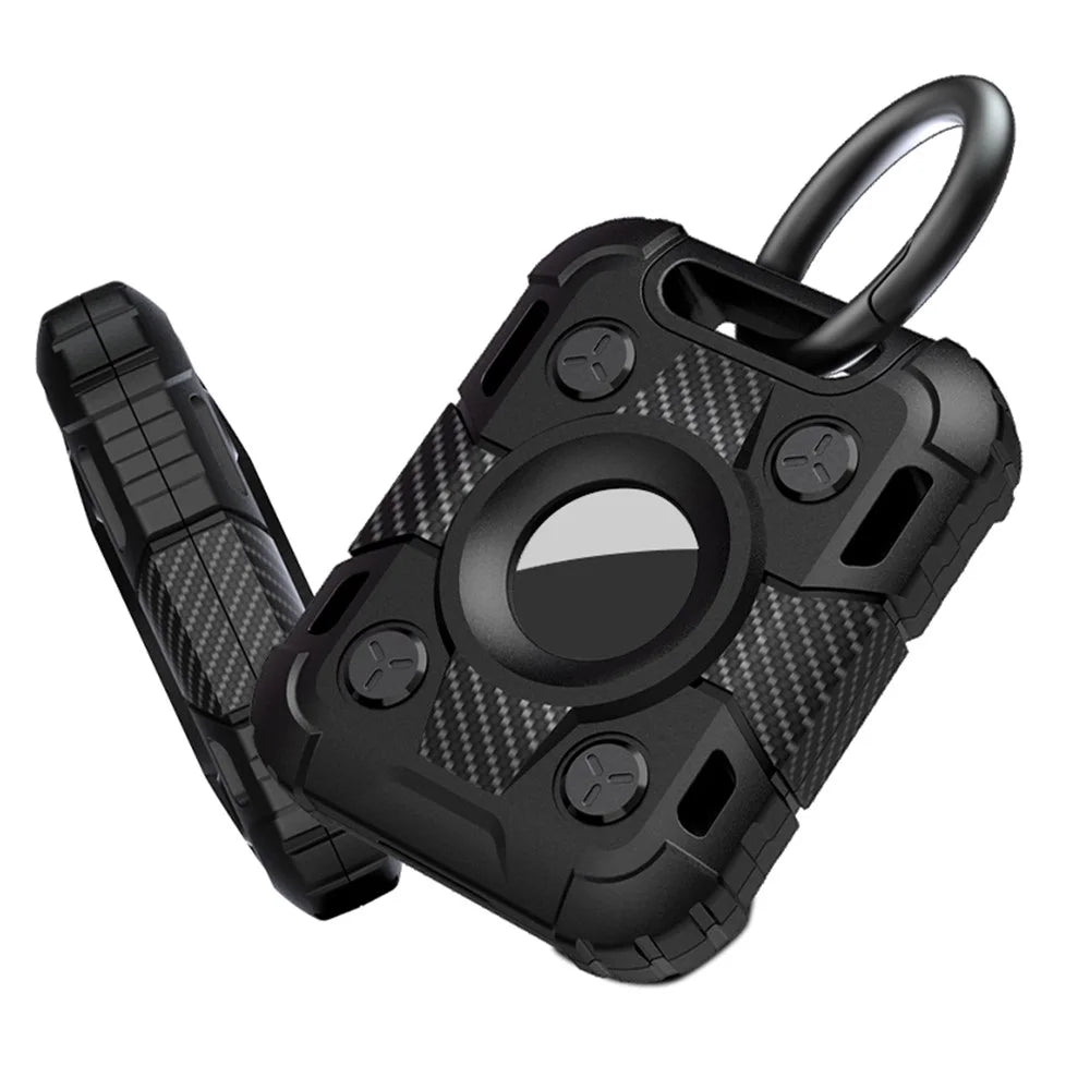TPU Skin Armor Protective Case Anti-Lost Device with Ring Buckle for Apple AirTag Bluetooth-compatible Locator - White - 2