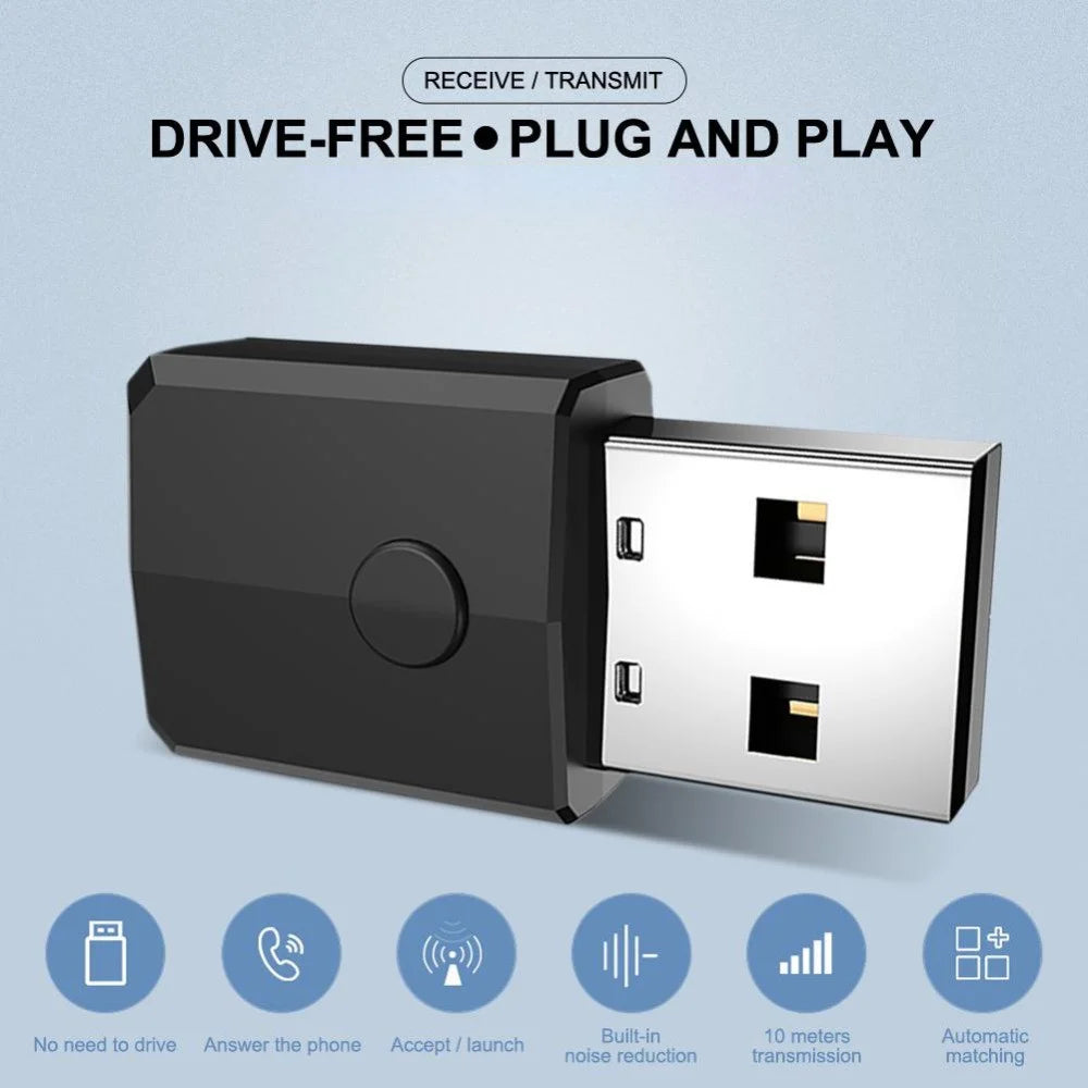 ZF-169S Bluetooth-compatible 5.0 Audio Receiver Transmitter 3.5mm AUX Mini Music Wireless USB Adapter for TV Car PC Headphones - 5