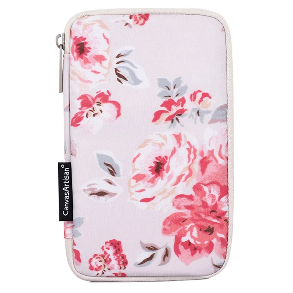 CANVASARTISAN H10-S21 Flower Printing PU Leather Digital Accessories Storage Bag Case for Phone Earphone Data Cable - 2