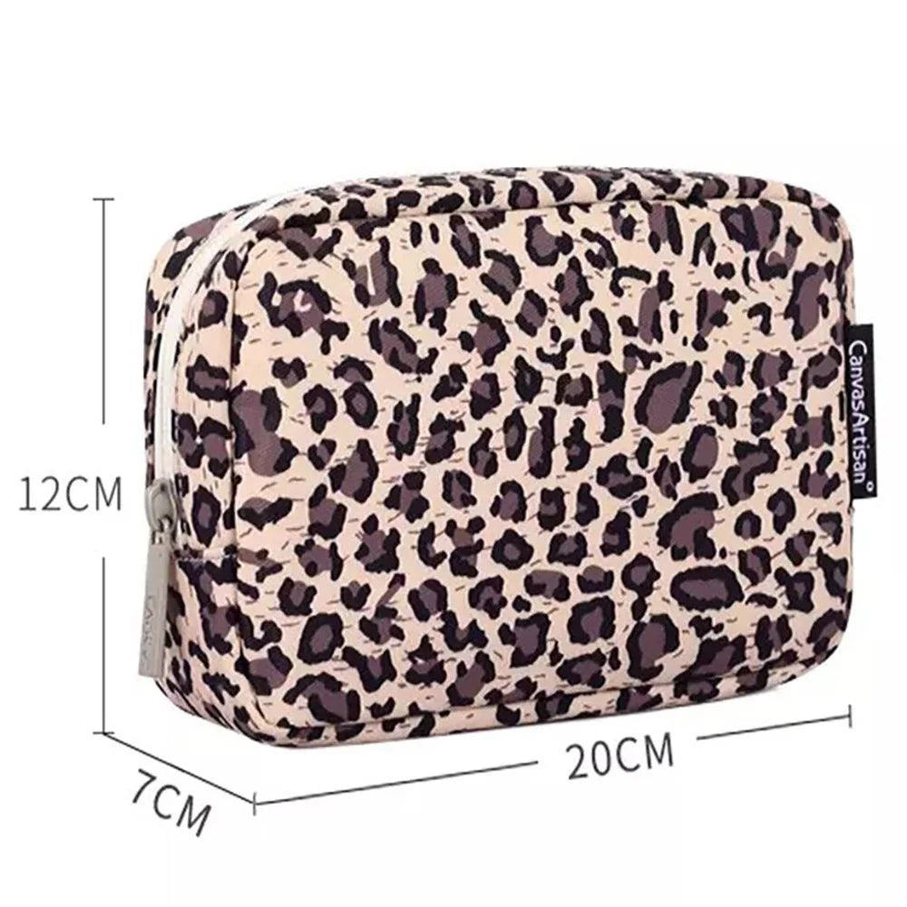 CANVASARTISAN H31-S11 Leopard Pattern Polyester Digital Accessories Zipper Storage Case Phone Mouse Carrying Bag - 7