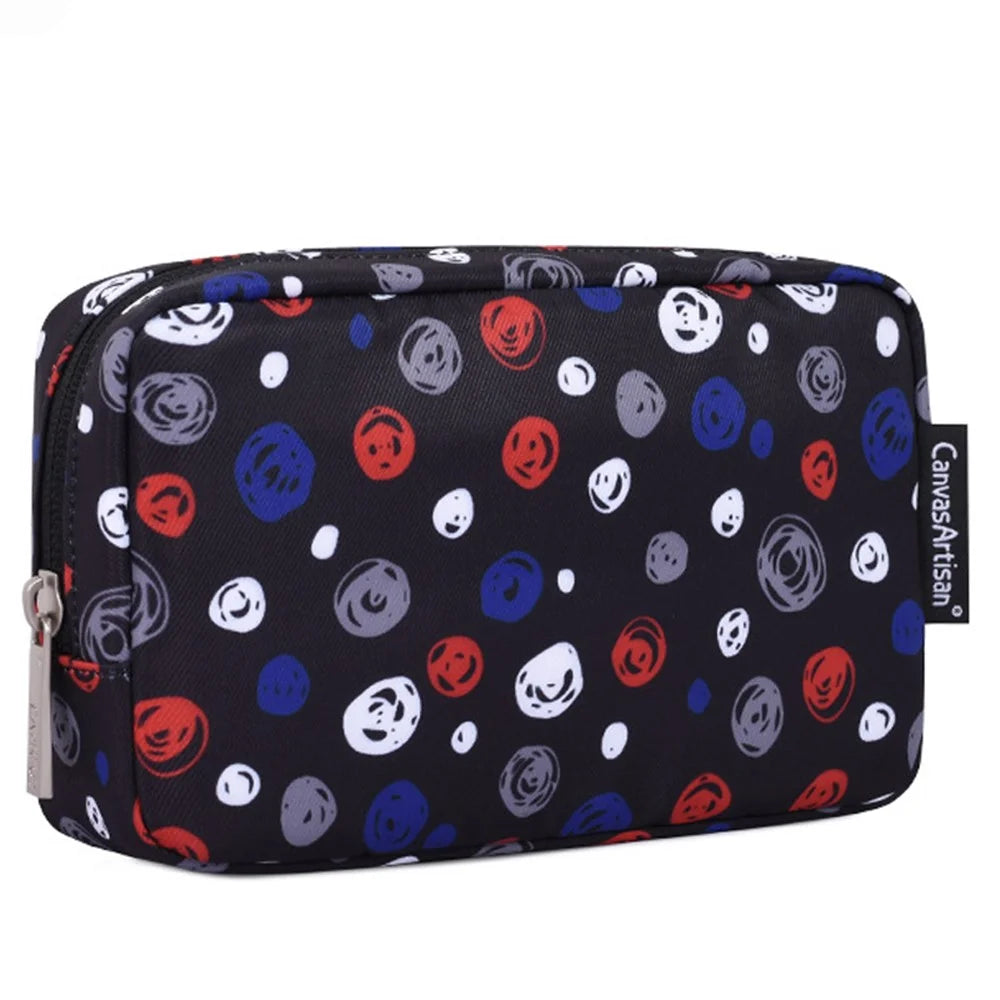 CANVASARTISAN H13-S11 Polka Dot Pattern Storage Bag for Digital Accessories Phone Charger Mouse Pouch Bag - 2
