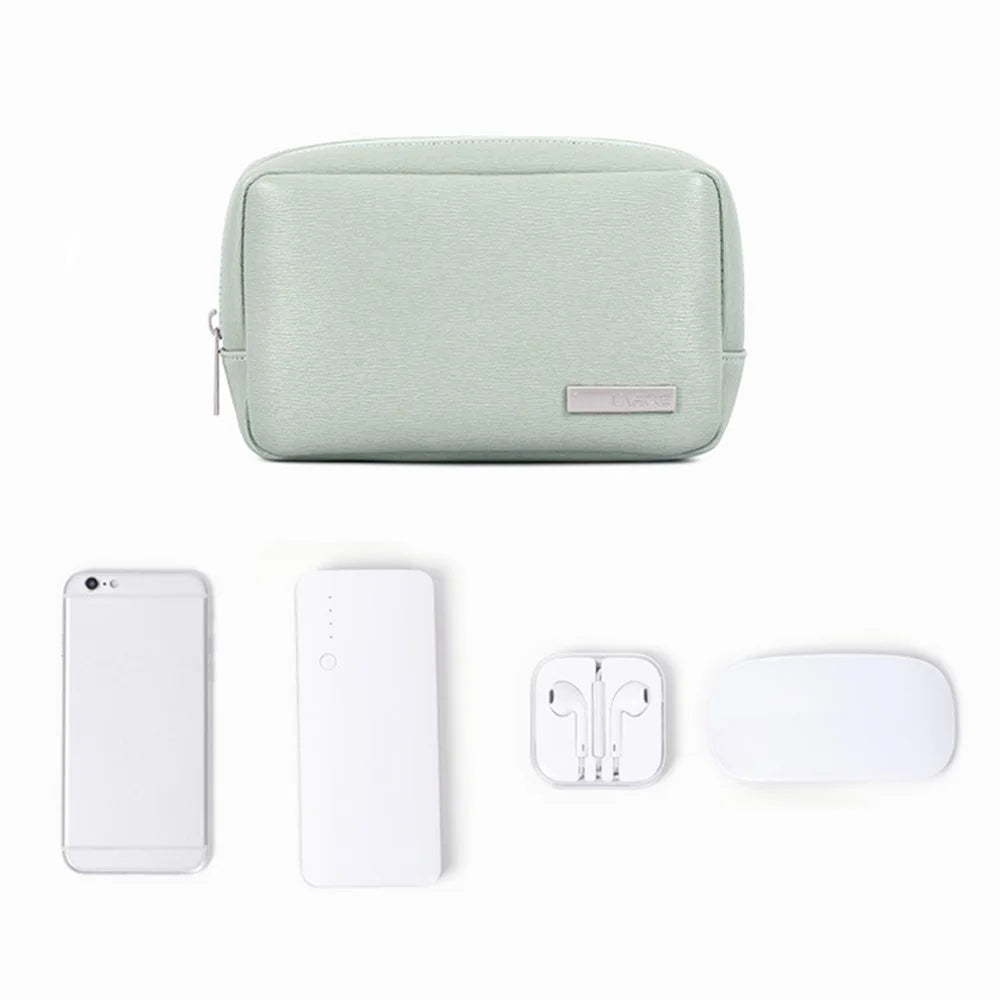 CANVASARTISAN L6-S11 PU Leather Storage Bag Case for Digital Accessories Power Bank Charger Phone Pouch - 3