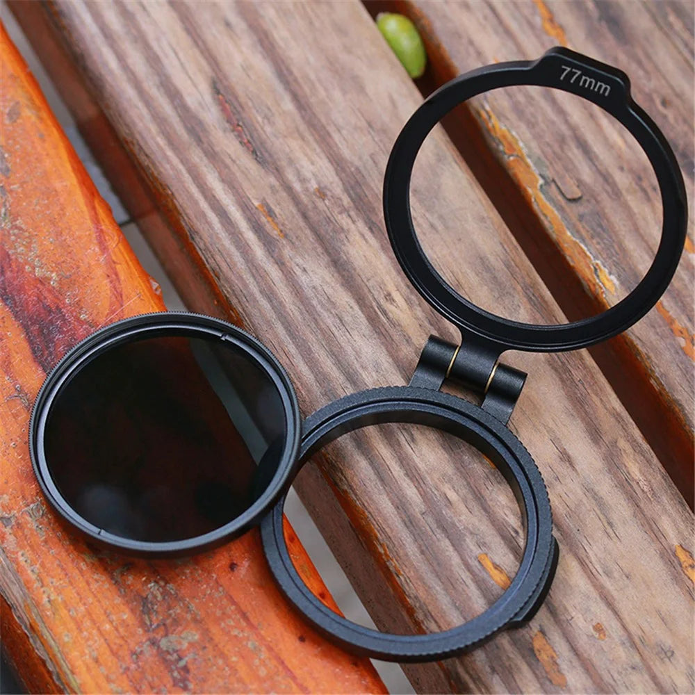 UURIG 77mm ND Filter Lens Quick Release Mount Ring Flip Lid Bracket DSLR Camera Accessory - 7