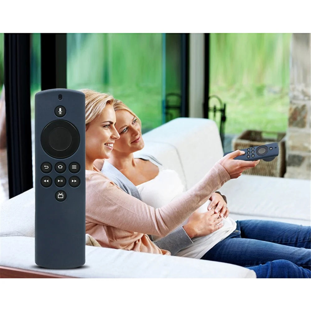 For Amazon Alexa Fire TV Stick Lite + AirTag 2-in-1 Washable Flexible Silicone Case - Black - 5