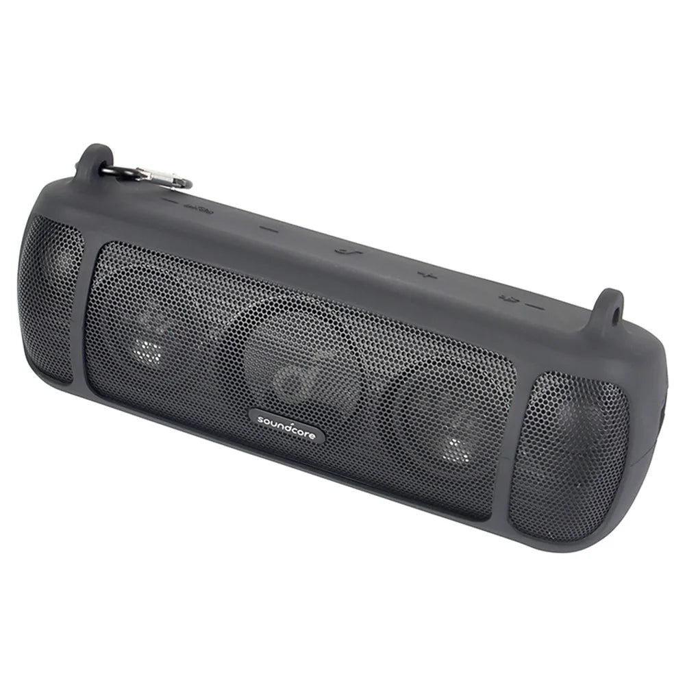 Drop Proof Protective Case for Anker Soundcore Motion+ Soft Silicone Case with Shoulder Strap - Black - 6