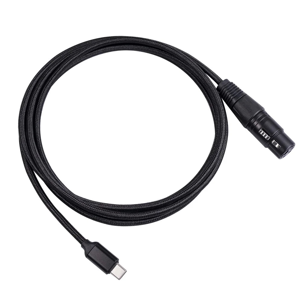 TY20F Type-C Male to XLR Female Microphone Cable XLR 3 Pin Type-C Mic Cord Studio Audio Cable Adapter for Mic Recording Support USB 2.0/1.1 Compatible with Mac OS/Windows/Vista - 2