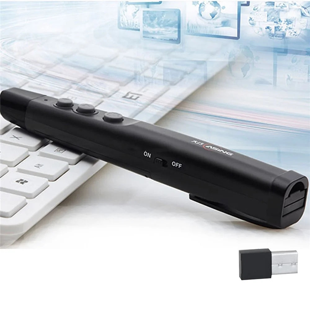 ASING A100 Wireless Lecture Presentation Remote Control Pointer Red Laser PPT Page Turning Pen - 2