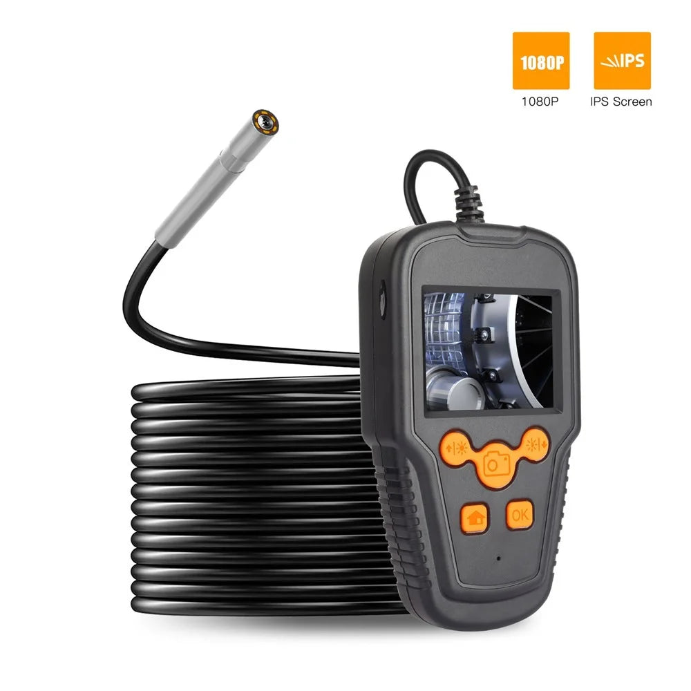 P60A 10m Hard Wire 8-LED Built-in 3.9mm Camera Lens Industrial Endoscope Inspection with and 2.4'' Screen Display - 2