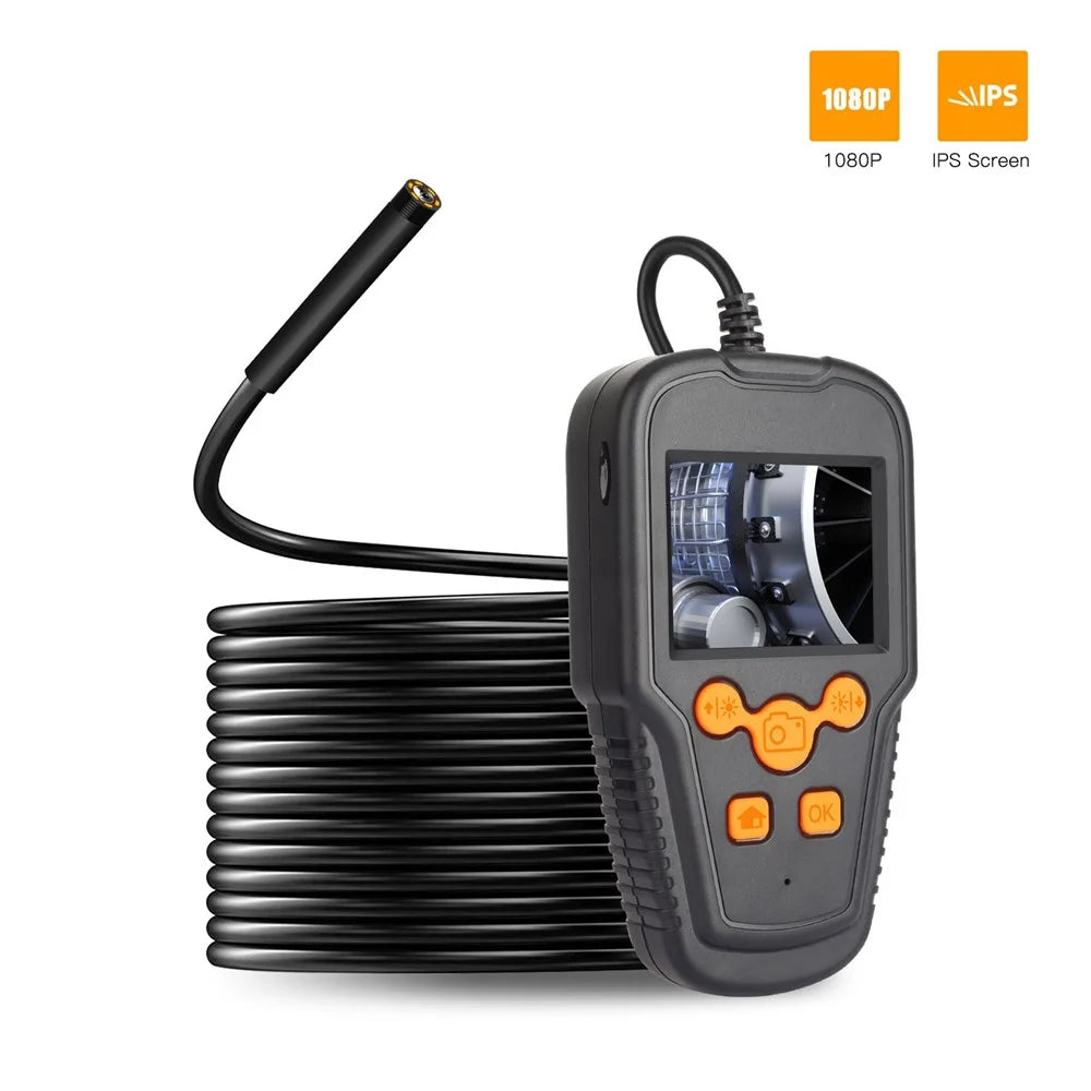 P60A 10m Hard Wire 5.5mm Lens Portable 2.4 inch Screen Industrial Endoscope HD 1080P Pipe Inspection Camera Borescope - 2