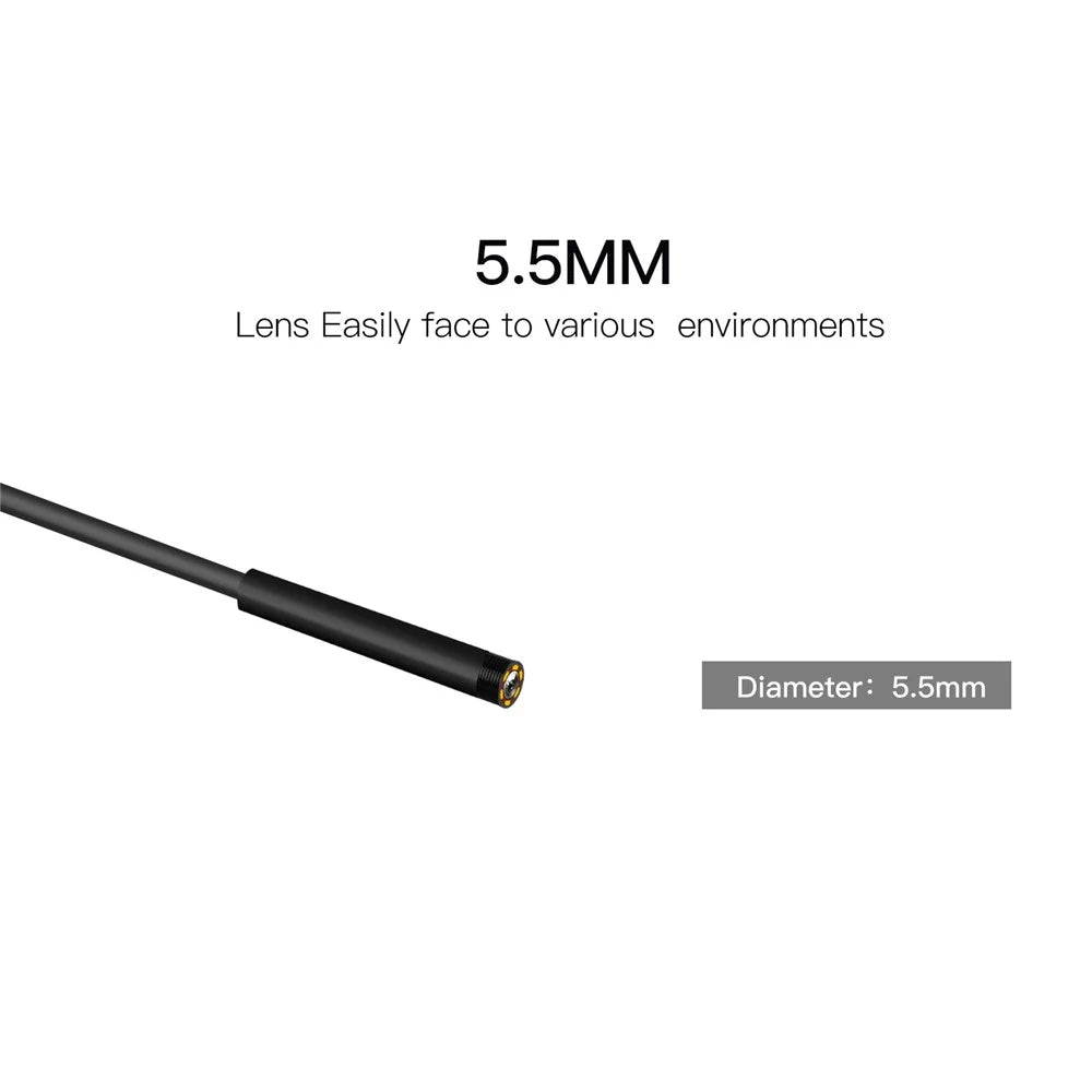 P60A 10m Hard Wire 5.5mm Lens Portable 2.4 inch Screen Industrial Endoscope HD 1080P Pipe Inspection Camera Borescope - 7