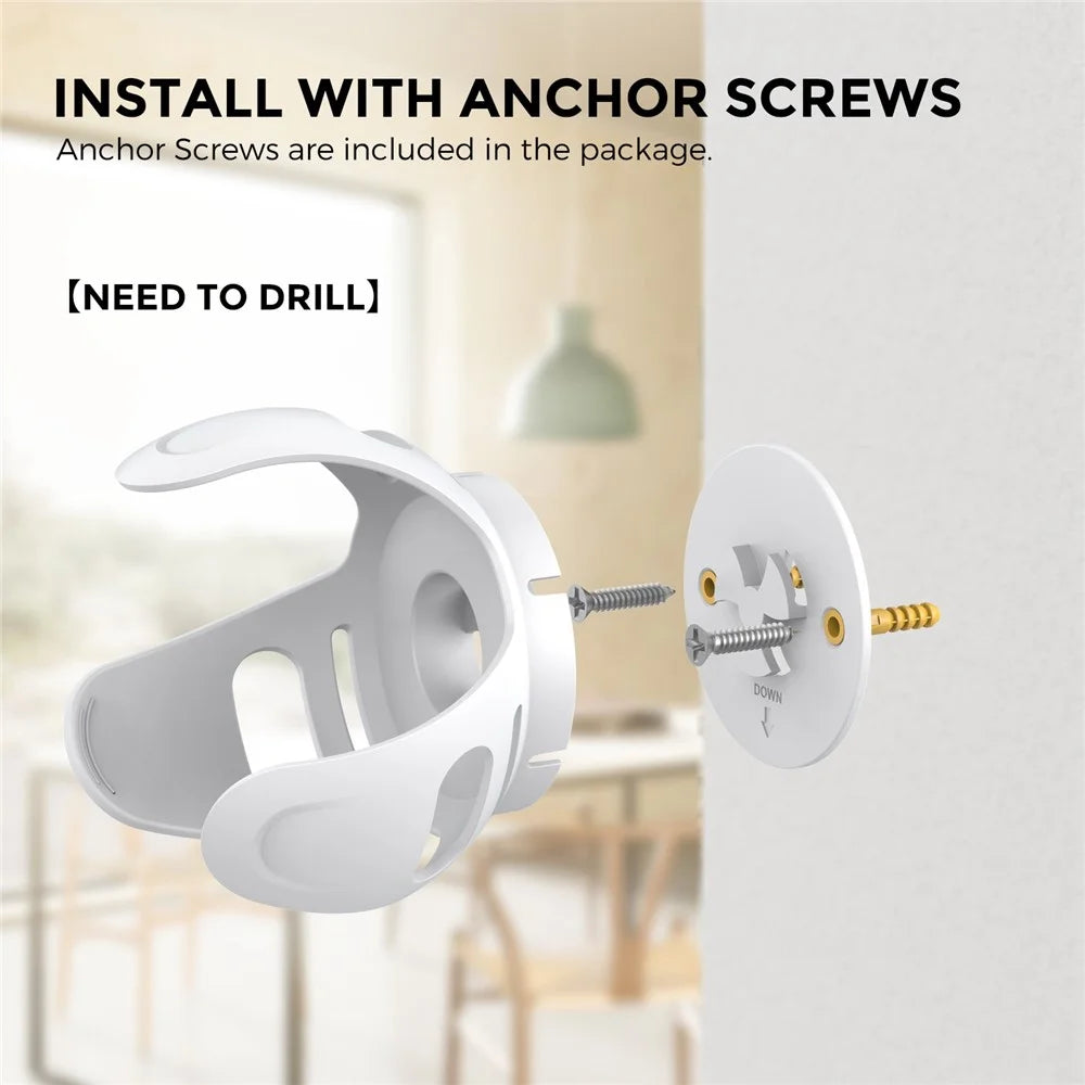 AHASTYLE PT183 for Amazon Alexa Echo Dot 4 Wall Mount Holder Stand Space Saving Bracket Smart Speaker Accessory - White - 2