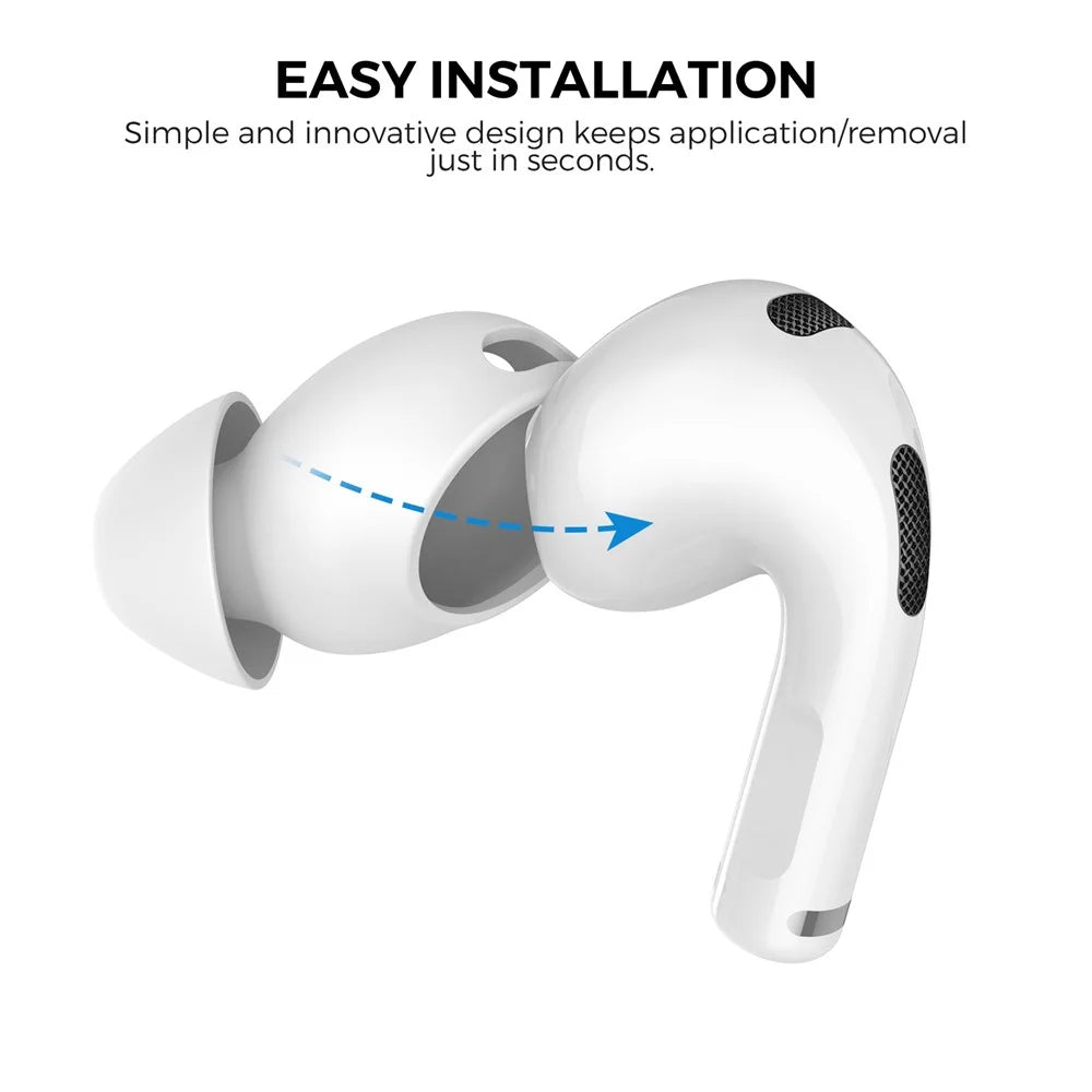 AHASTYLE PT66-3 3 Pairs Earphone Silicone Caps for Apple AirPods 3, Wireless Earbud Eartips Replacement, Size: M - Black - 4