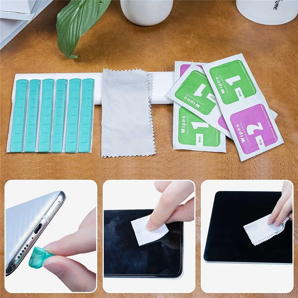AHASTYLE PT-DD178 Bluetooth-compatible Headset Keyboard Cleaning Tools Kit Dust Removal Pen Brush Tweezers Wipe Cloth Set - Blue - 6