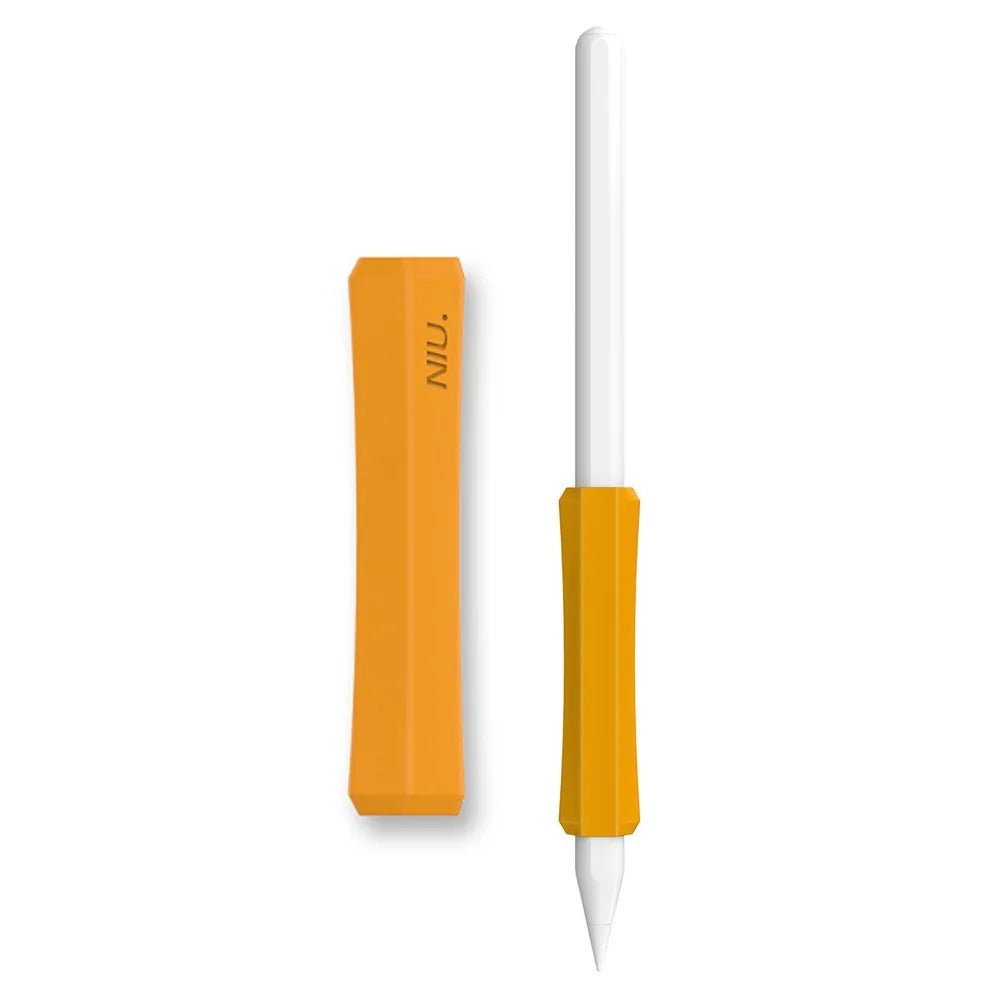 AHASTYLE PT-LC03 For Apple Pencil (1st Generation) / (2nd Generation) Pen Grip Non-Slip Protective Sleeve Silicone Stylus Pen Grip Cover - Yellow - 1