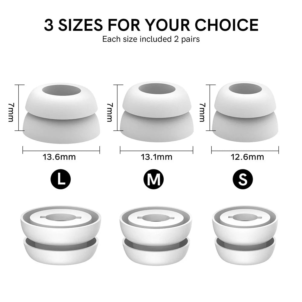 AHASTYLE PT168 3 Pairs Earphone Cap for Samsung Galaxy Buds Pro, Earbud Silicone Cover Eartips Replacement, Size: S+M+L - White - 5