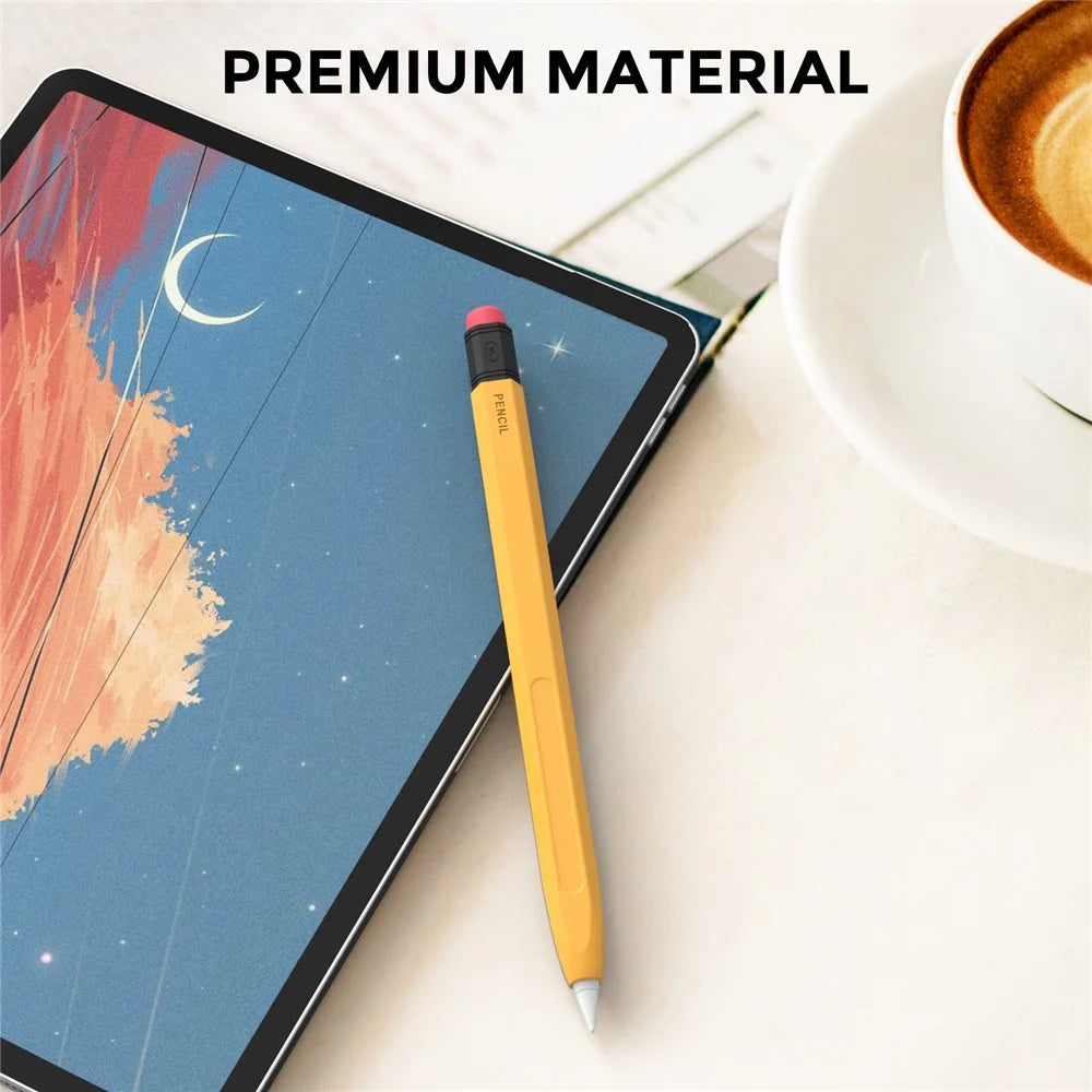 AHASTYLE PT180-2 For Apple Pencil (2nd Generation) Hexagon Design Anti-slip Stylus Pen Cover Silicone Protective Sleeve - Yellow - 4
