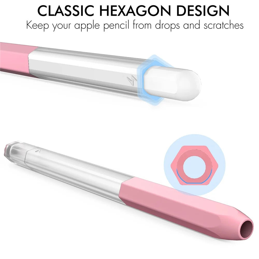 AHASTYLE PT-LC05 For Apple Pencil (2nd Generation) Jelly Style Translucent Stylus Pen Cover Silicone Anti-drop Anti-skid Protective Sleeve - Pink - 6