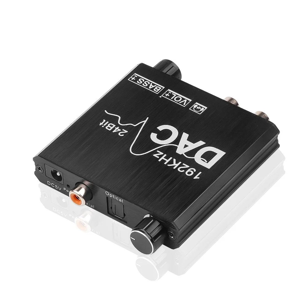 AY106 192Khz 24Bit DAC Digital to Analog Audio Converter with Volume Adjustment and Bass Control - 3