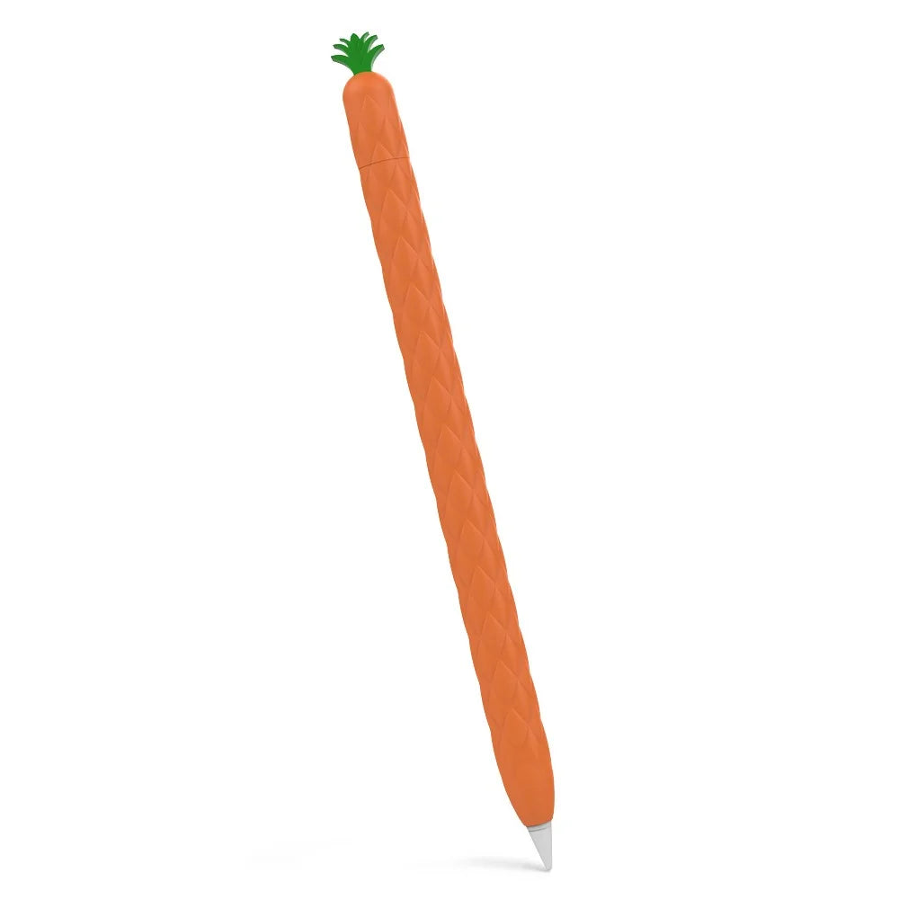 AHASTYLE PT106-2 for Apple Pencil Pro / Pencil (2nd Generation) Stylus Pen Silicone Skin Case Pineapple Style Protective Cover - Orange - 1