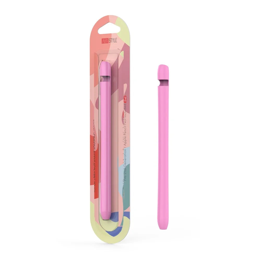 AHASTYLE PT111-2 For Apple Pencil Pro / Pencil (2nd Generation) Stylus Pen Anti-Drop Cover Silicone Protective Sleeve - Pink - 3