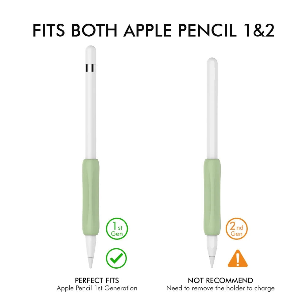 AHASTYLE PT113-1 Silicone Grip for Apple Pencil 1st / 2nd Generation Sleeve, 3Pcs Stylus Pen Case - White / Green / Pink - 2