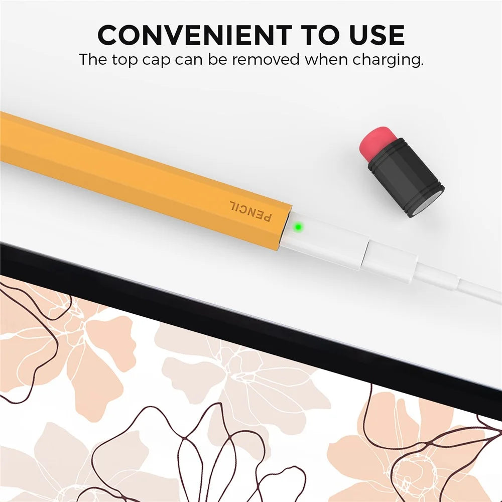 AHASTYLE PT180-1 For Apple Pencil 1st Generation Retro Silicone Capacitive Stylus Pen Protective Cover - Orange - 5