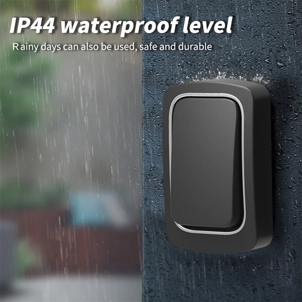 ML01 Self-powered Wireless Door Bell 38 Ringtones Home Intelligent Alarm System, 1 Transmitter+1 Receiver - Black / EU Plug - 7