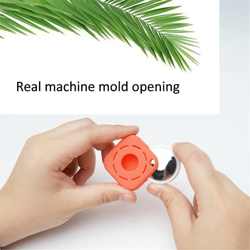 Silicone Case for Apple AirTag Bluetooth-compatible Tracker Protector Anti-Lost Key Pet Locator Soft Cover with Buckle - Coral - 2