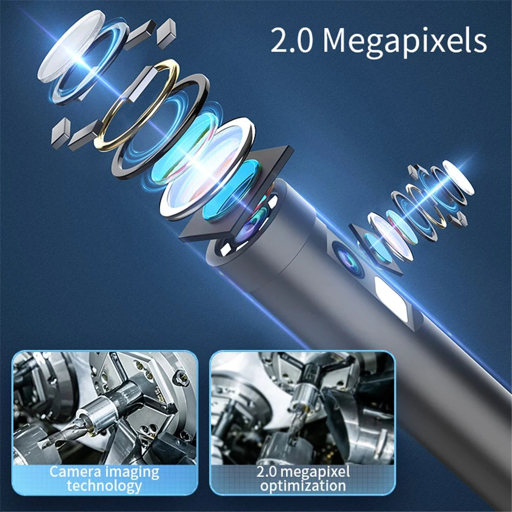 W300 1m Wire 8mm Dual Lens Endoscope IP67 Waterproof 1080P Borescope Inspection Camera for iOS Android - 6