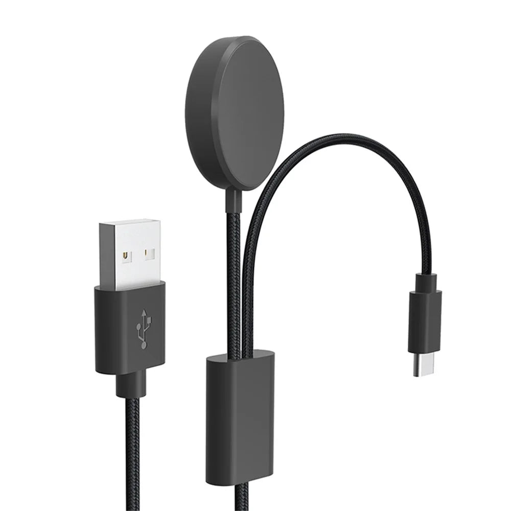 For Samsung Galaxy Watch 5 40mm 44mm / Watch 5 Pro 45mm Charger 1.15m 2-in-1 Watch Charger Type-C PD Wireless Charging Station Dock - 1