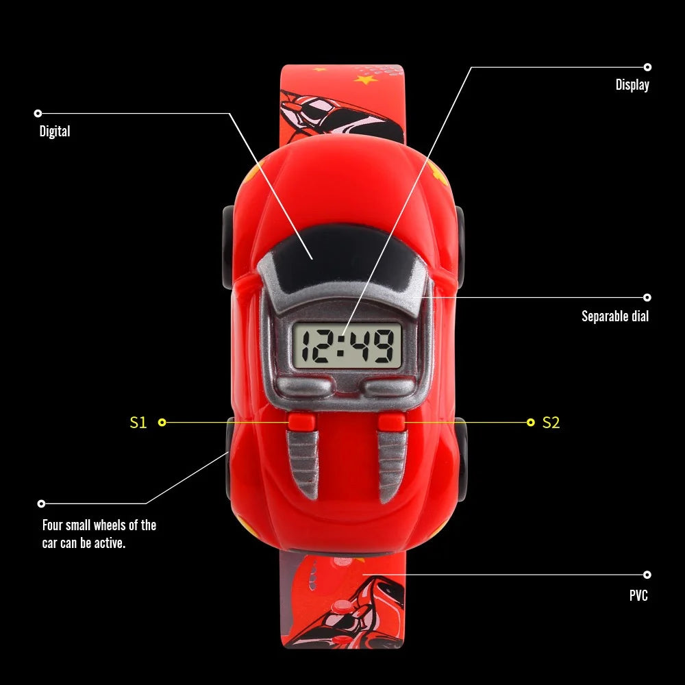 SKMEI 1241 Fashion Car Design Children Wrist Watch Student Electronic Watch - Red - 5