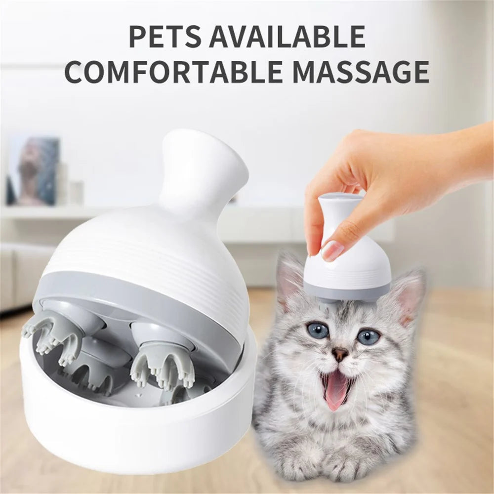 JH-T1 Stress Relieve Electric Head Massager for Scalp Body Shoulder Neck Pet Cat Dog, Upgrade Grey Claw - 2