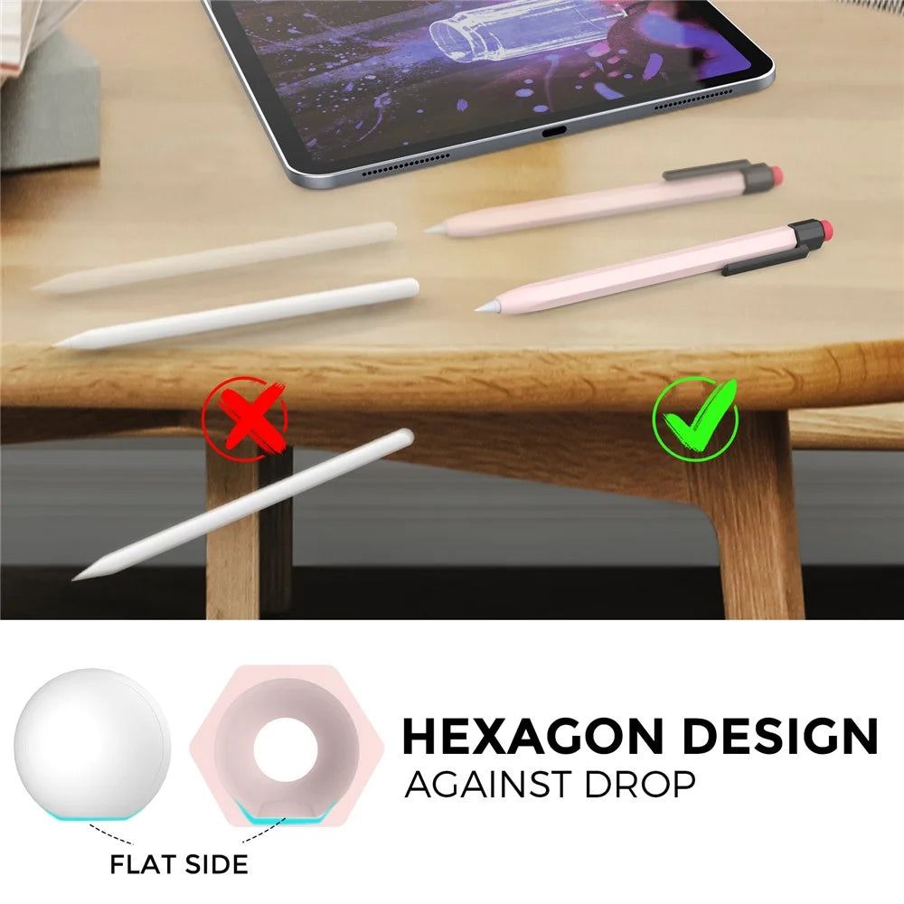 AHASTYLE PT80-2-K For Apple Pencil 2nd Generation Soft Silicone Cover Stylus Pen Anti-drop Sleeve - Pink - 6