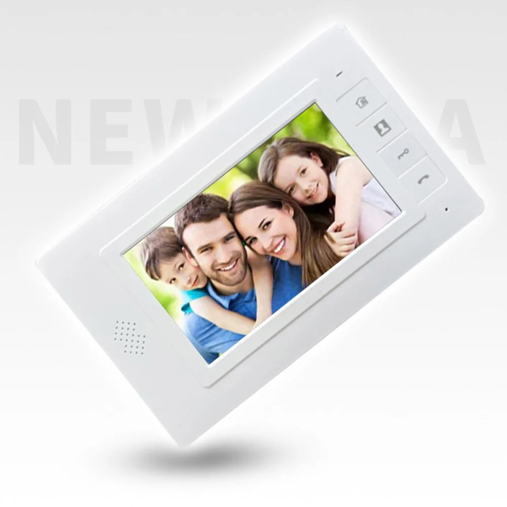 N1-2 Video Intercom Doorbell System 7 Inches LCD Monitor Video Door Phone Kits with 2 Indoor Monitors for Villa Home - UK Plug - 4