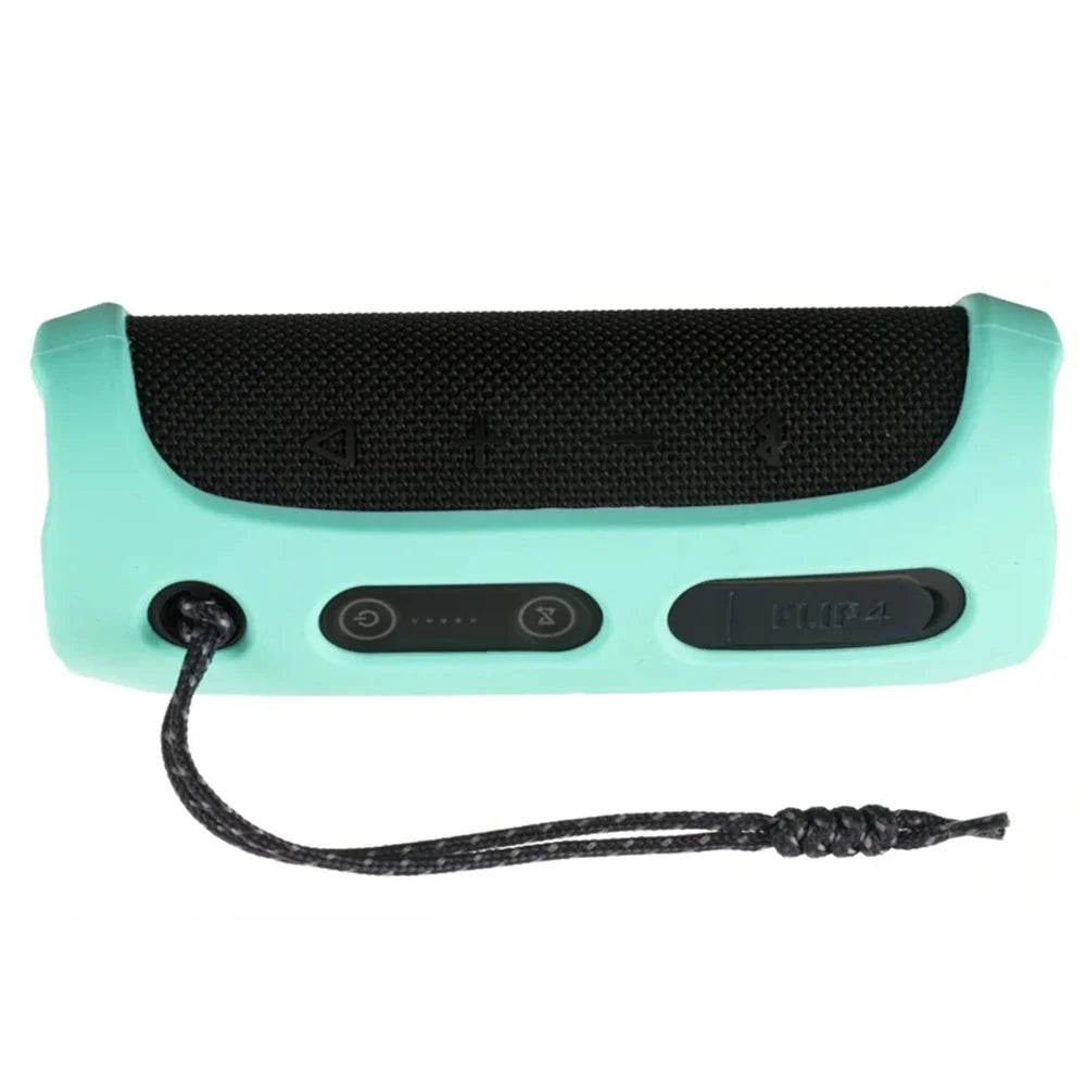 For JBL Flip4 Bluetooth-compatible Speaker Soft Silicone Case Anti-scratch Protective Cover - Mint Green - 2