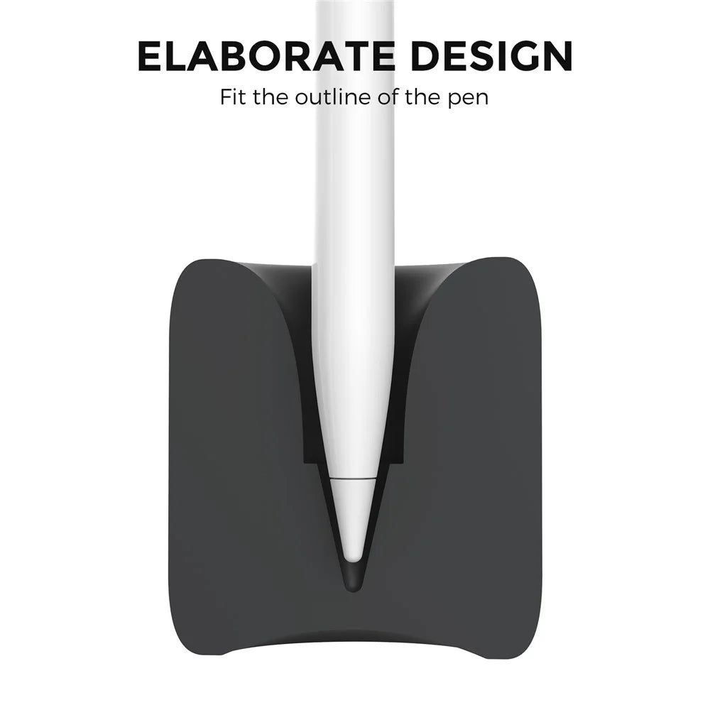 AHASTYLE BD01 For Apple Pencil (2nd Generation) / (1st Generation) Silicone Storage Holder Desktop Stylus Pen Vertical Stand - Black - 3