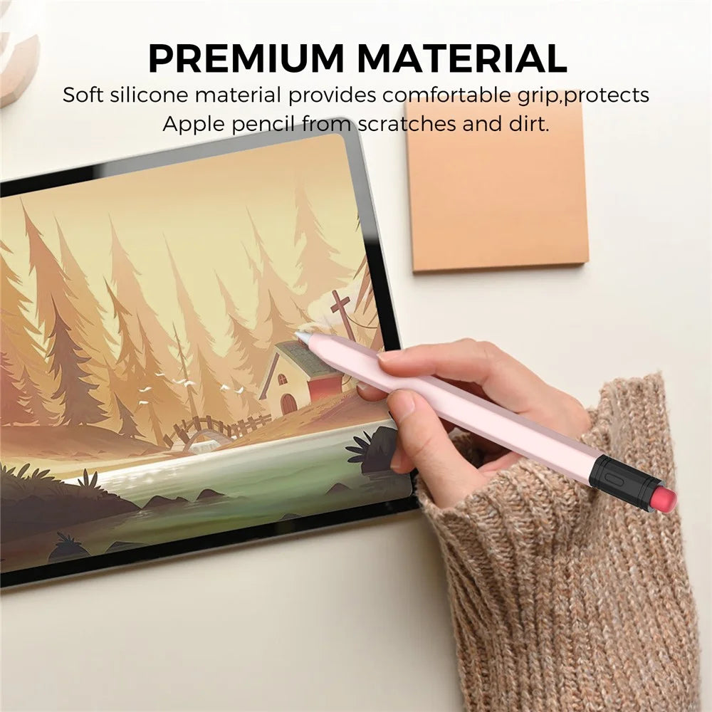 AHASTYLE PT180-3 For Apple Pencil (USB-C) Stylus Pen Soft Silicone Sleeve - Pink - 4