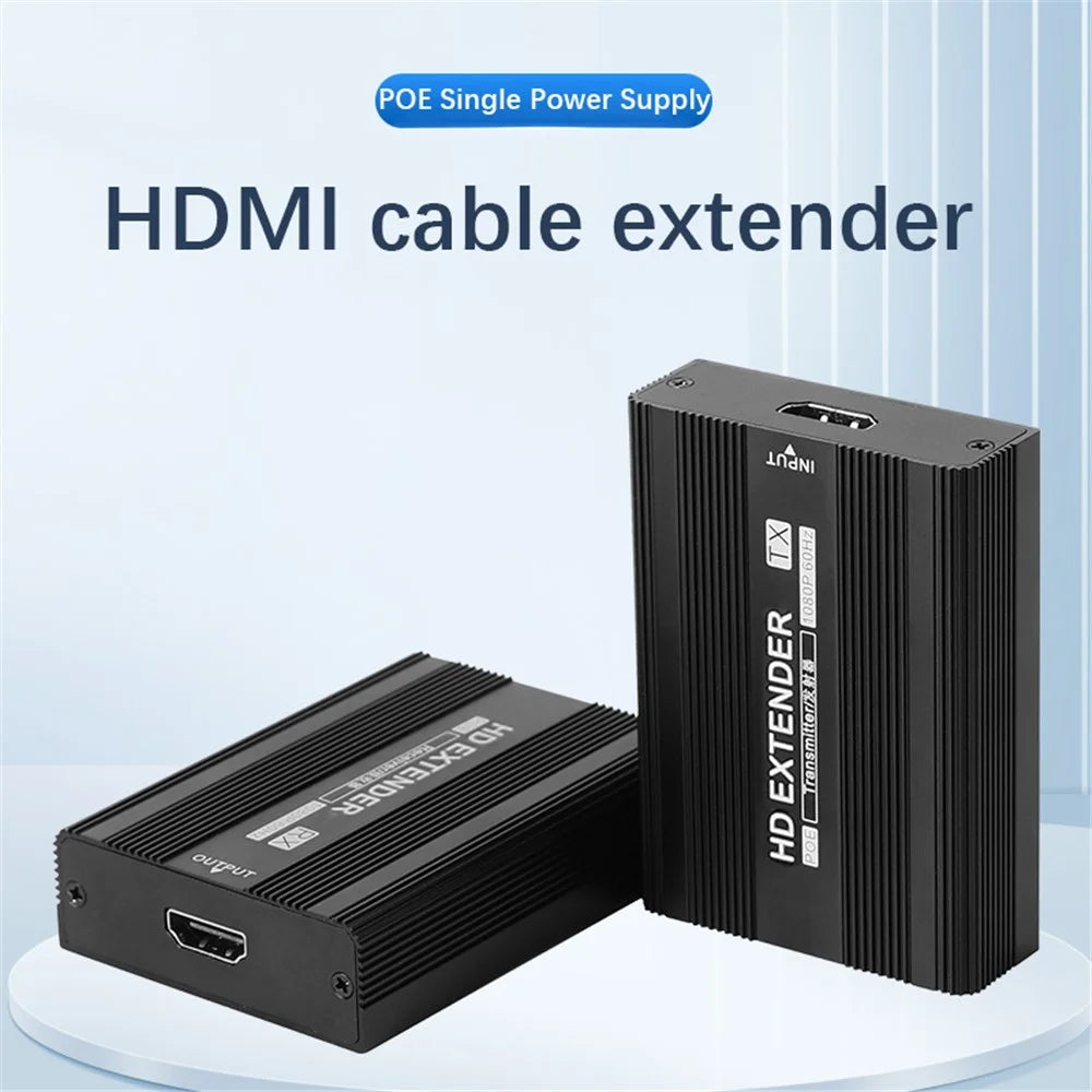MEASY ET1815 150m HD Extender with POE Function, Transmitter + Receiver Set - US Plug - 2
