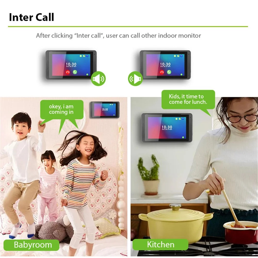702MJID11 7-inch Monitor Tuya App WiFi Doorbell RFID Card Unlock 1080P HD Video Doorbell, EU Plug - 6