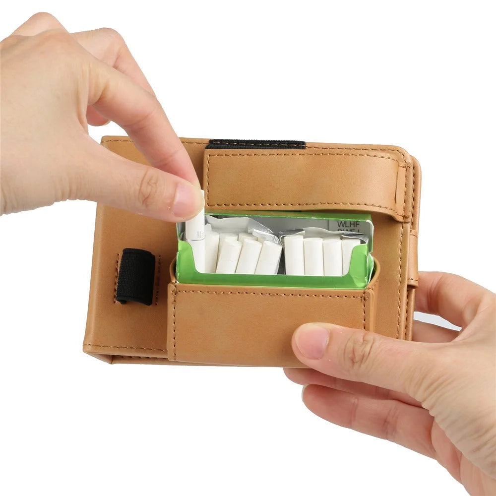For IQOS Iluma One / Multi Protective Case E-Cigarette Holder Storage Bag - Light Brown - 4