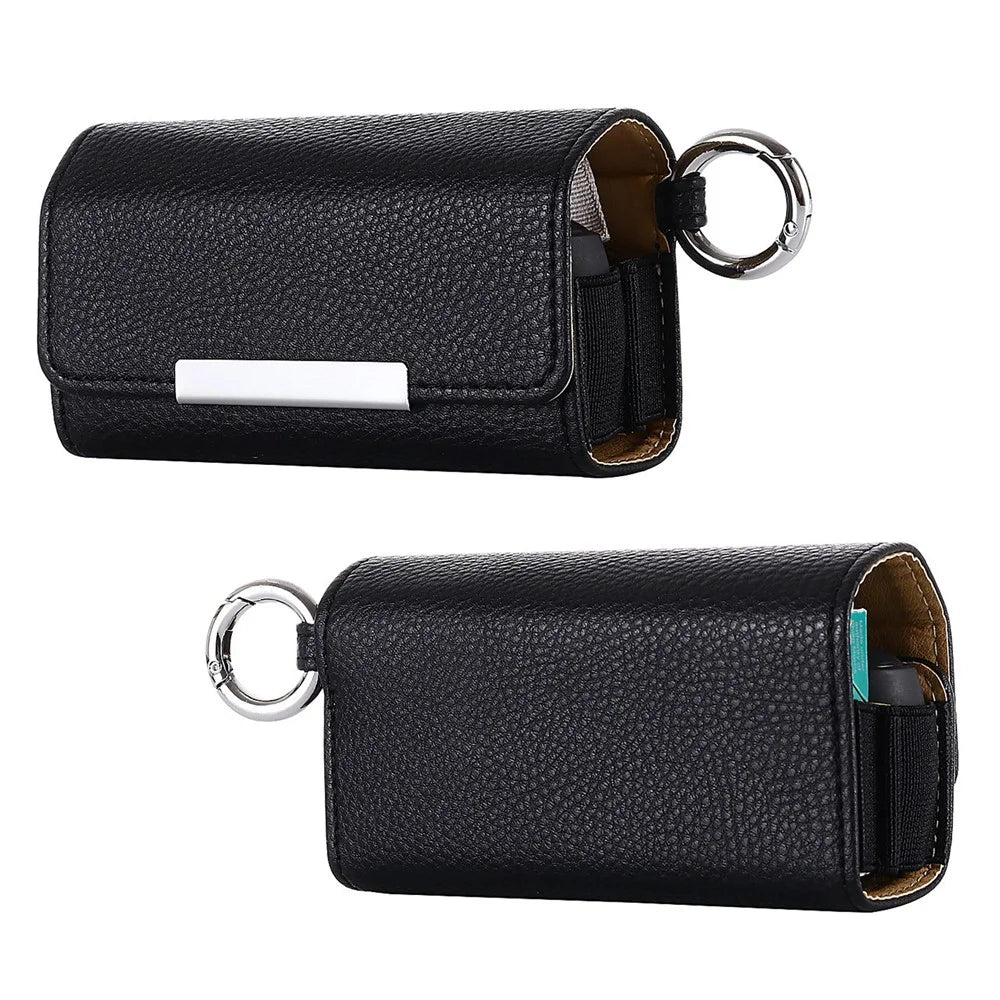 For IQOS 3 / Iluma Prime Case PU Leather Portable Electronic Cigarette Storage Bag - Black - 1